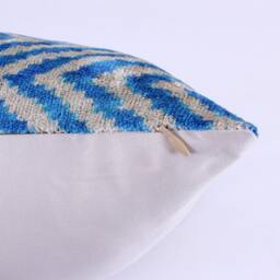 ??kat Velvet Pillow, Bohemian Pillow, Lumbar Pillowcase, Designed Cushions, Couch Cushions, Fashion Cushions, Decorative Pillow, Beige Blue Pillow - thumbnail 3