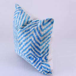 ??kat Velvet Pillow, Bohemian Pillow, Lumbar Pillowcase, Designed Cushions, Couch Cushions, Fashion Cushions, Decorative Pillow, Beige Blue Pillow - thumbnail 2