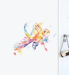 Frank The Frowner Goldfish Wall Sticker Decal - Illustration Stickers, Animals Decals, Home Decor, Illustrations