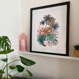 Jungle Tropical Print With Leopard & Animal Print - A4 A3 Unframed Wall Art Funky Wall Art - thumbnail 2