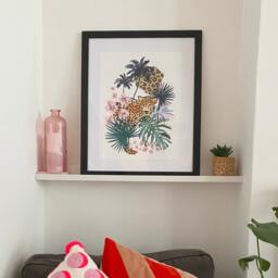 Jungle Tropical Print With Leopard & Animal Print - A4 A3 Unframed Wall Art Funky Wall Art - thumbnail 3