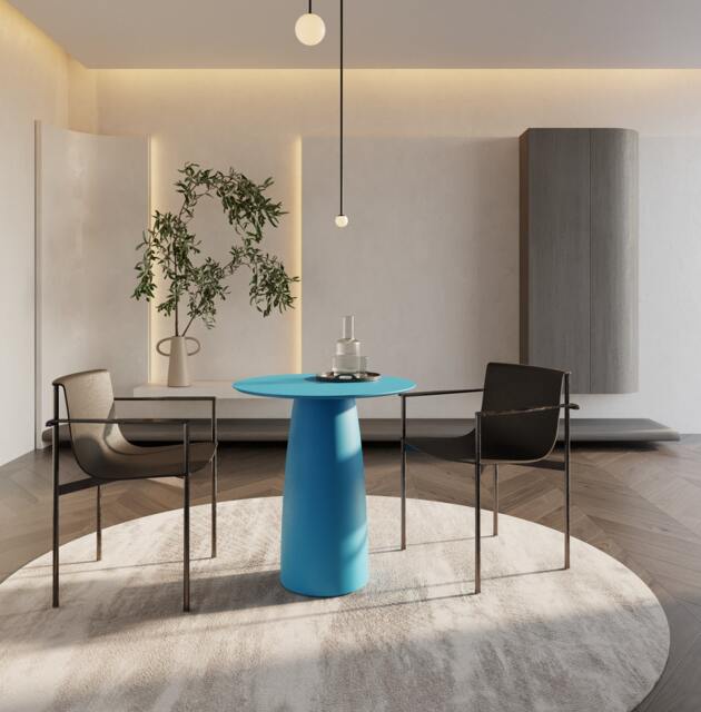 Kopar Round Baby Blue Color Dining Table D690mm - image 1