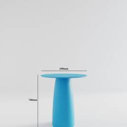 Kopar Round Baby Blue Color Dining Table D690mm - thumbnail 3