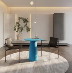 Kopar Round Baby Blue Color Dining Table D690mm - thumbnail 1