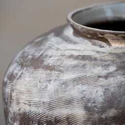 In Stock Big Vase in Minimal Style, Textured, Designed Warm Colors For All Interiors, Hand-Built Ceramics, Stoneware, Waterproof, Art - thumbnail 2