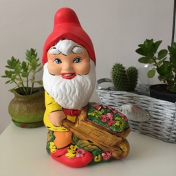Ceramic Gnome With Cart, Painted Statues, Garden Dwarfs, Home Decor, Outdoor Colored Dwarf, Decoration, Gift Idea, Art