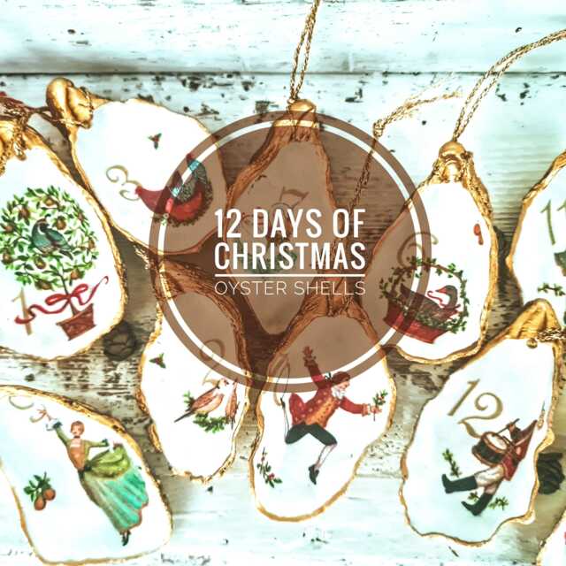 Handmade 12 Days Of Christmas Oyster Shell Ornament, Coastal Decor - image 1