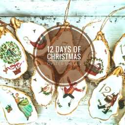 Handmade 12 Days Of Christmas Oyster Shell Ornament, Coastal Decor