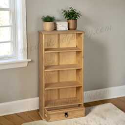 Mexican Pine Bookshelf Bookcase Storage Wooden Shelves Room Decor Space Saver Unit - thumbnail 3