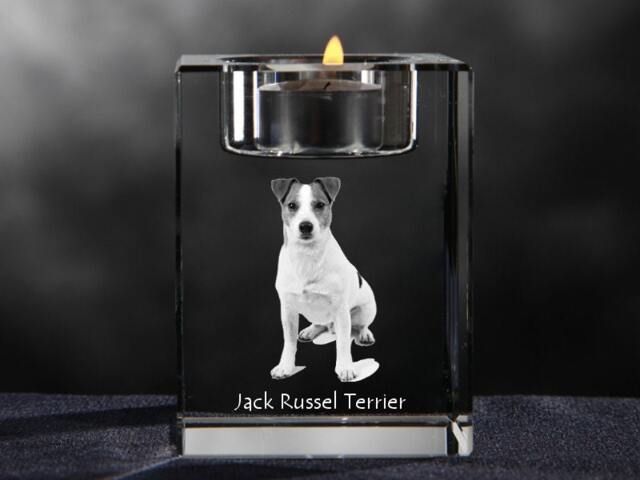 Jack Russell Terrier, Crystal Candlestick With Dog, Souvenir, Decoration, Limited Edition, Collection - image 1