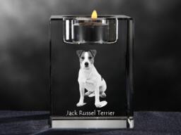 Jack Russell Terrier, Crystal Candlestick With Dog, Souvenir, Decoration, Limited Edition, Collection - thumbnail 1