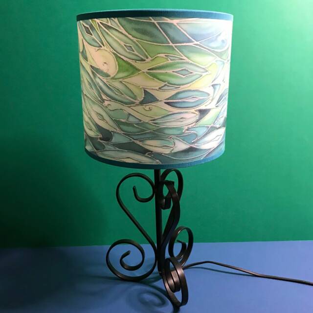 Tranquil Turquoise & Green Shoal Lamp Shade - Emerald Fish Swimming Across Lampshade Sea Life Ocean Waters Decor - image 1