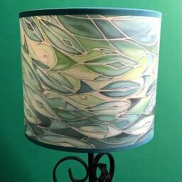 Tranquil Turquoise & Green Shoal Lamp Shade - Emerald Fish Swimming Across Lampshade Sea Life Ocean Waters Decor - thumbnail 3