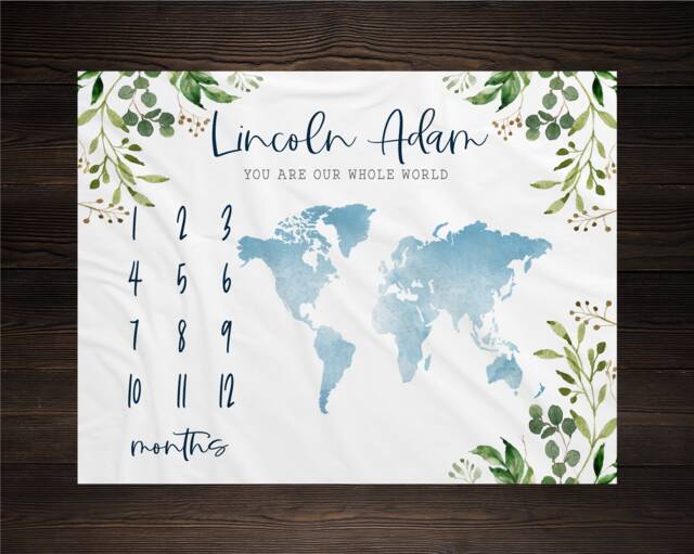 World Milestone Blanket Boy Monthly Growth Tracker Baby Shower Newborn Gift For Gender Neutral You Are Our Whole - image 1