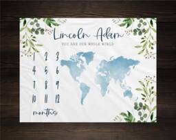 World Milestone Blanket Boy Monthly Growth Tracker Baby Shower Newborn Gift For Gender Neutral You Are Our Whole