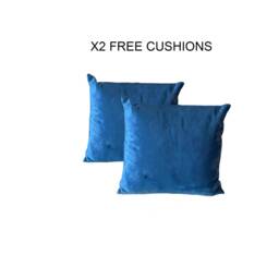 Blue Square Plain Ottoman Storage - Large Velvet Foot Stool Made in UK - thumbnail 2