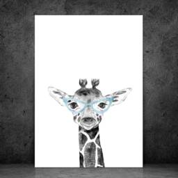 Watercolour Baby Giraffe Cute Print - Children's Nursery Playroom Decor Gift Bespoke A5 A4 A3 Framed - thumbnail 3