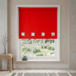 Red Made To Measure Square Eyelets Roller Blinds Easy Fit Daylight Window Blind