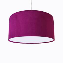Plum Purple Lampshade in Velvet With White Lining, Large Plain Ceiling Lightshade