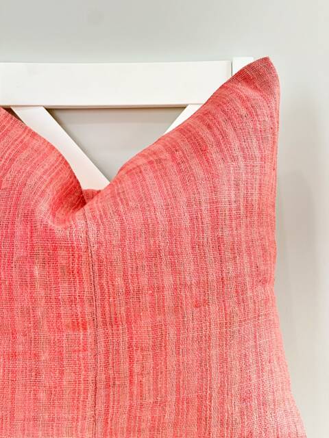 Pink Neutral Tribal Hemp Hand Woven Natural Dye Color Lumbar Pillow Cover - image 1