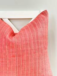 Pink Neutral Tribal Hemp Hand Woven Natural Dye Color Lumbar Pillow Cover - thumbnail 1
