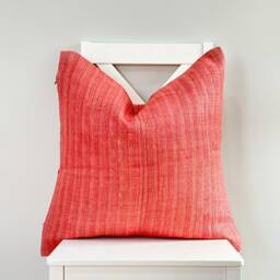 Pink Neutral Tribal Hemp Hand Woven Natural Dye Color Lumbar Pillow Cover - thumbnail 2