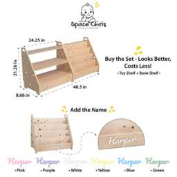 Personalized Bookshelf & Toy Shelf. Montessori Nursery Furniture. Kids Book Storage. Wooden Toys Organizer. Gift For Grandkids - thumbnail 3
