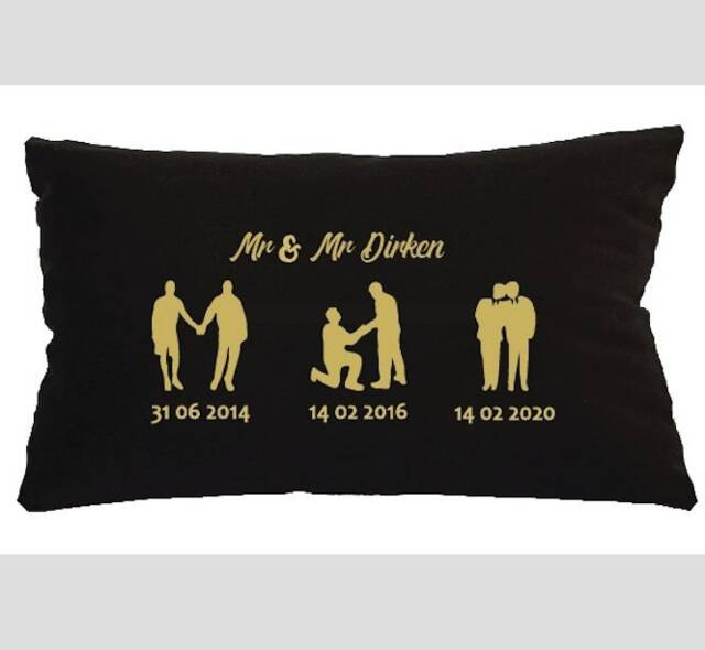 Lgbtq Silhouette Timeline Same Sex, Love Is Couples Pillow Perfect For Cotton Anniversary Gift, Wedding/Engagement Gift & Keepsake - image 1