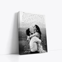 Wedding Vow & Photo Canvas Print, Framed Vows, Anniversary Gift, Lyrics/Vows/Text Or Quotes On Framed Canvas - thumbnail 1