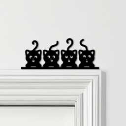 Door Topper Cute Kittens Various Colours Top Of Decorative Sign - Sign, Novelty Wall Decor, Frame Art, Art - thumbnail 1