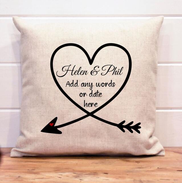 Valentines Day Gift, Personalised Heart Cushion, Couple Gift, Engagement Wedding Anniversary Gift For Her, Him - image 1