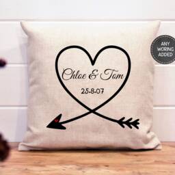 Valentines Day Gift, Personalised Heart Cushion, Couple Gift, Engagement Wedding Anniversary Gift For Her, Him - thumbnail 2