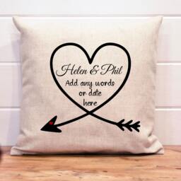 Valentines Day Gift, Personalised Heart Cushion, Couple Gift, Engagement Wedding Anniversary Gift For Her, Him - thumbnail 1