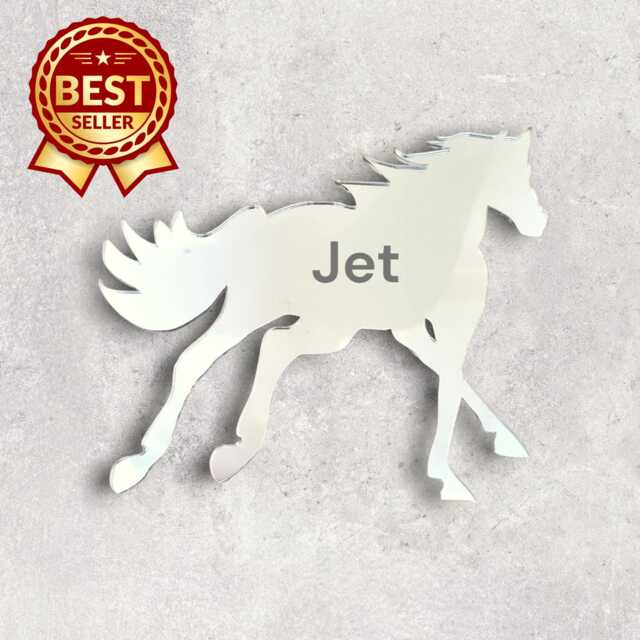 Horse Acrylic Mirror Wall Art Personalized Engraving Options - image 1