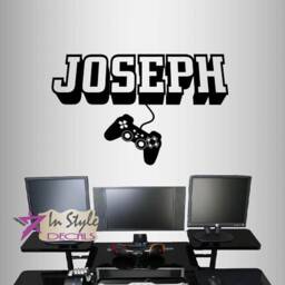 In-Style Decals Wall Vinyl Decal Home Decor Art Sticker 3D Custom Name Boy Girl Gamer Controller Video Game Computer Games Room Design 2443 - thumbnail 1