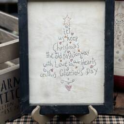 Let Us Keep Christmas Primitive Stitchery Framed Print - thumbnail 2