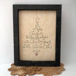 Let Us Keep Christmas Primitive Stitchery Framed Print - thumbnail 3