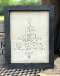 Let Us Keep Christmas Primitive Stitchery Framed Print - thumbnail 1