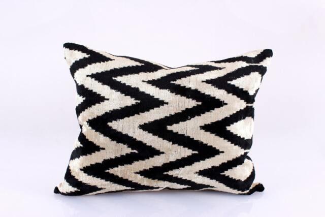 Ikat Velvet Pillow Cover, Handmade Cushion, Decorative Throw Pillow, Boho Cushion Turkish Home Decor - image 1