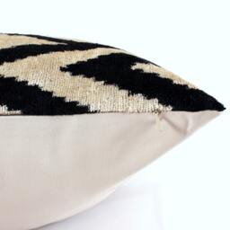 Ikat Velvet Pillow Cover, Handmade Cushion, Decorative Throw Pillow, Boho Cushion Turkish Home Decor - thumbnail 3