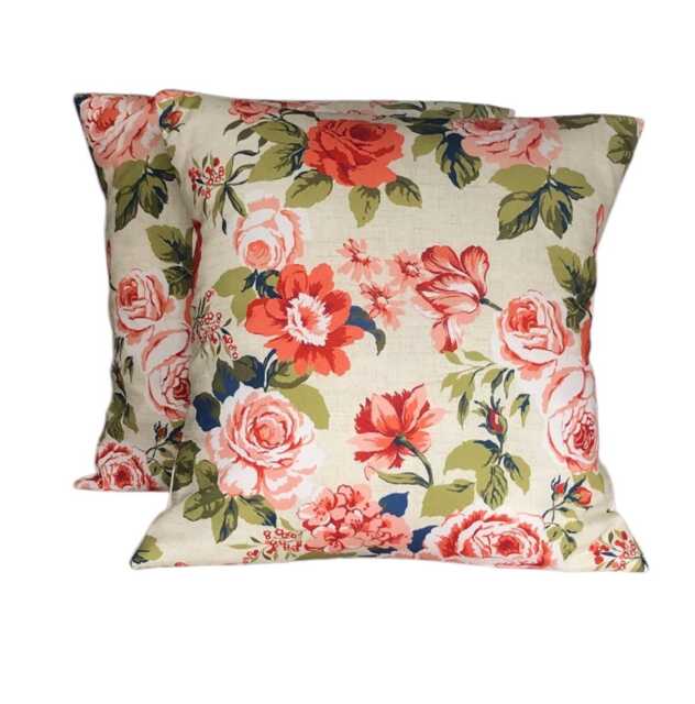 "2 X Clarke & Genevieve Vintage Botanical Floral Cushion Covers 16""-24" - image 1