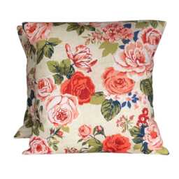 "2 X Clarke & Genevieve Vintage Botanical Floral Cushion Covers 16""-24" - thumbnail 2