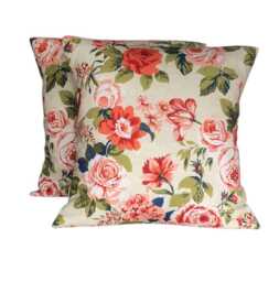 "2 X Clarke & Genevieve Vintage Botanical Floral Cushion Covers 16""-24"
