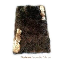 Faux Fur Shag Sheepskin Throw Rug - Shaggy Soft Thick Coyote Wolf Trimmed Rectangle Carpet Accents Designer Rugs Usa - thumbnail 2