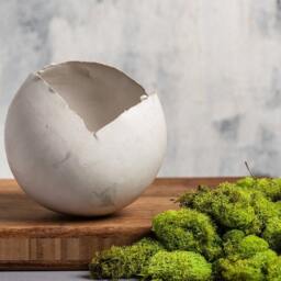 Large White Ceramic Planter For Succulent Or Flowers, Round Decorative Vase, Pot Indoor - thumbnail 3
