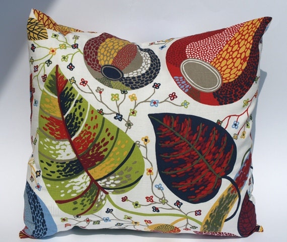 Leaf Print Pillow Cover Modern Autumn Accent - image 1