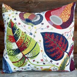Leaf Print Pillow Cover Modern Autumn Accent - thumbnail 2