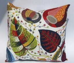 Leaf Print Pillow Cover Modern Autumn Accent - thumbnail 1