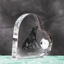 Jagdterrier - Crystal Clock in The Shape Of A Heart With Image Pure-Bred Dog - thumbnail 3