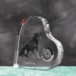 Jagdterrier - Crystal Clock in The Shape Of A Heart With Image Pure-Bred Dog - thumbnail 2